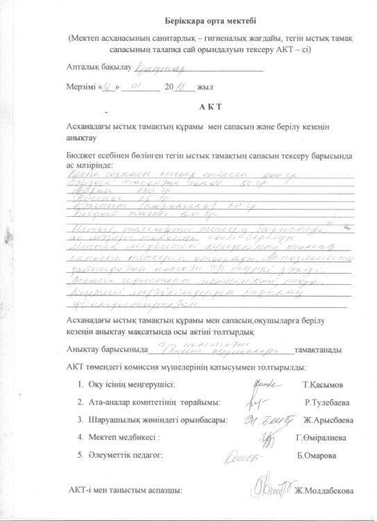 Ыстық тамақ сапасы