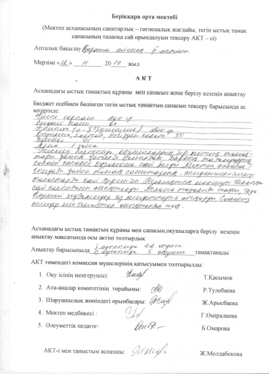 Ыстық тамақ сапасы