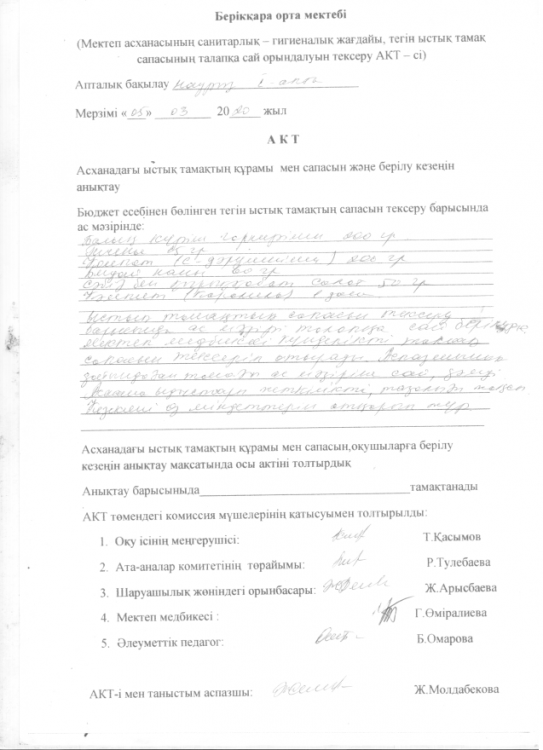 Ыстық тамақ сапасы