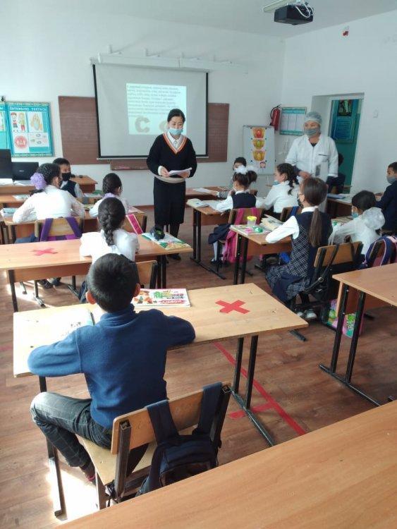 Оқушылардан сауалнама алу сәті